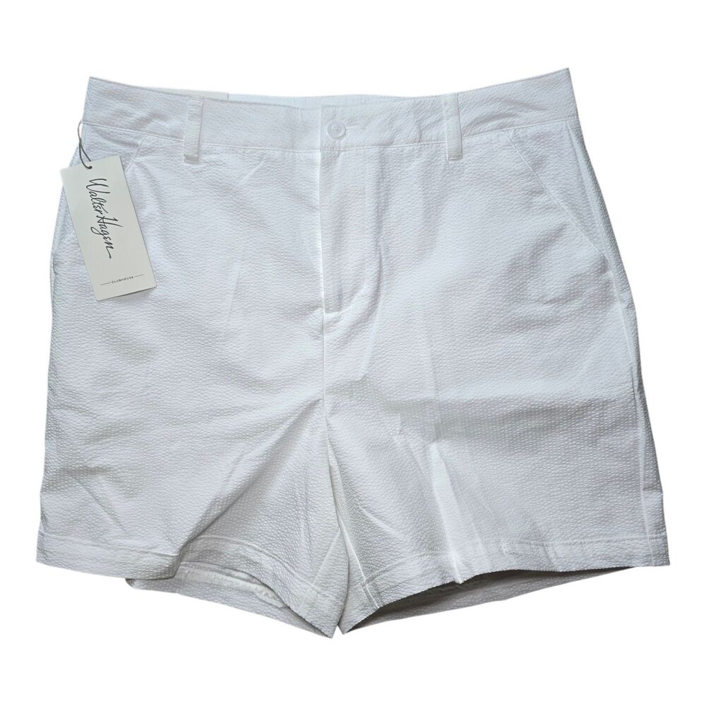 Walter Hagen Women’s Clubhouse Seersucker Golf Shorts 7" Inseam White Size 8 NWT